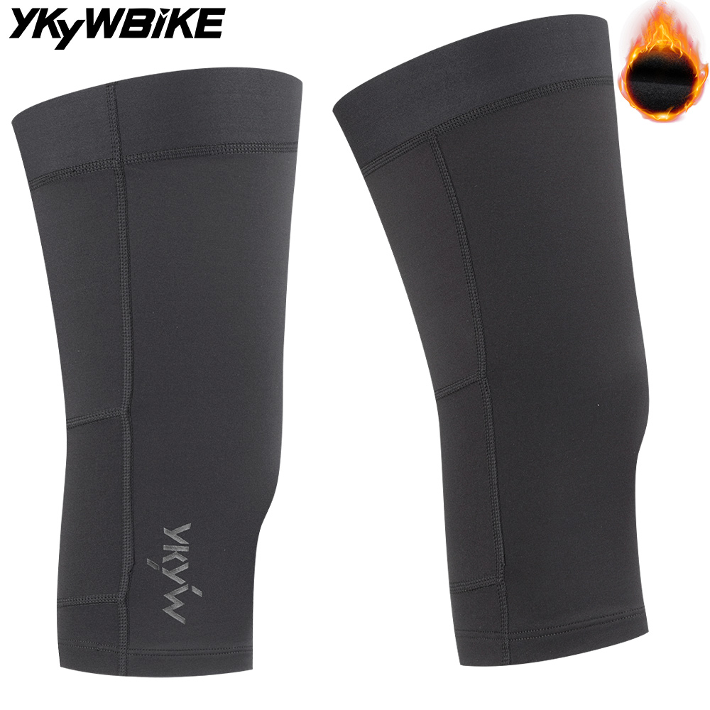 Cycling Arm Warmers - ปลอกหุ้มเข่าสำหรับปั่นจักรยานฤดูหนาว YKYWBIKE แบบสั้น ป้องกันขา กระชับกล้ามเนื้อ ผ้าฟลีซกันหนาว