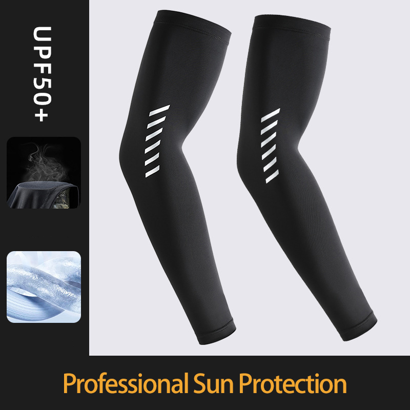 Cycling Arm Warmers - ฤดูร้อนผู้ชายขี่จักรยานแขนป้องกันแสงแดดผ้าไหมน้ําแข็งกอล์ฟขับรถแขนยืดหยุ่น Cool ตกปลาเดินป่า Breathable กีฬาแขน