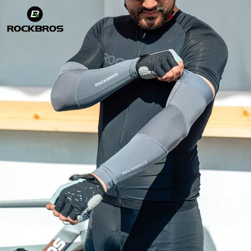 Cycling Arm Warmers - ปลอกแขน ROCKBROS สำหรับฤดูร้อน ผ้าเย็น ป้องกันรังสียูวี ระบายอากาศได้ดี