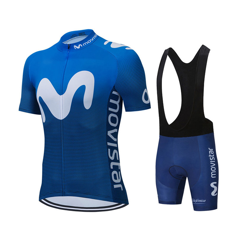 Cycling Bib Shorts - ฤดูร้อนใหม่ Movistar ทีมชุดขี่จักรยาน JERSEY MTB Breathable