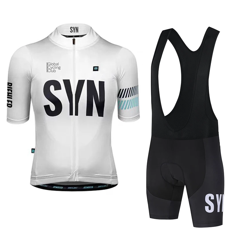 Cycling Bib Shorts - ชุดจักรยานผู้ชาย SYN สำหรับฤดูร้อน เสื้อปั่นจักรยานแบบสปอร์ต กางเกงปั่นจักรยานแบบมีสายรัดเอว ชุดปั่นจักรยาน