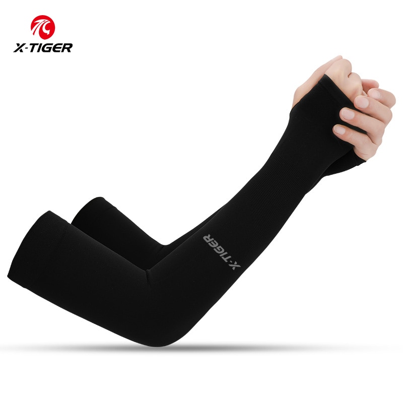 Cycling Arm Warmers - X-TIGER แขนขี่จักรยานฤดูร้อนผ้าน้ําแข็งขี่จักรยานแขนป้องกันแสงแดด U Nisex ระบายอากาศได้วิ่งแขนวอลเลย์บอลกลางแจ้ง