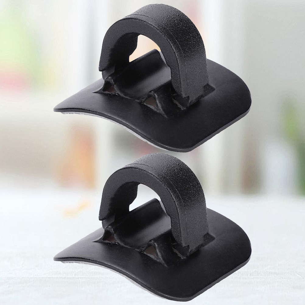 Cycling Gear Holder - คลิปหนีบสายเบรกจักรยาน 2 ชิ้น สีดำ อลูมิเนียมอัลลอยด์ สำหรับจัดระเบียบสายเบรกและเกียร์จักรยานเสือภูเขา