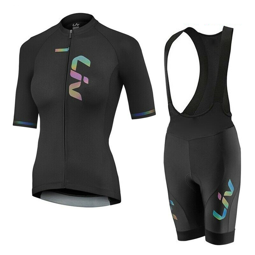 Cycling Bib Shorts - ชุดกางเกงขาสั้นสำหรับเสื้อเจอร์ซีย์นักปั่นชุดปั่นจักรยานเสือภูเขาแขนสั้น19D ผู้หญิงชุดปั่นจักรยานเสื้อสำหรับใส่ปั่นจักรยานเสื้อสำหรับผู้หญิง
