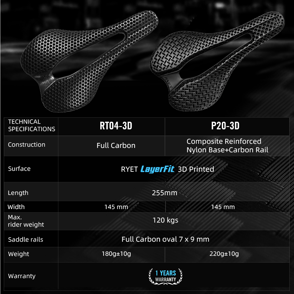 2026 RYET คาร์บอน 3D พิมพ์ลายอ - Carbon Fiber Saddle บทวิจารณ์และราคา
