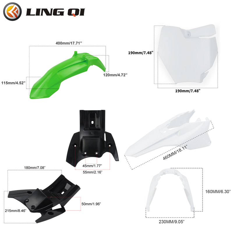 Lingqi KT50แข่งรถมอเตอร์ไซค์ชุ - Bike Fender Set บทวิจารณ์และราคา