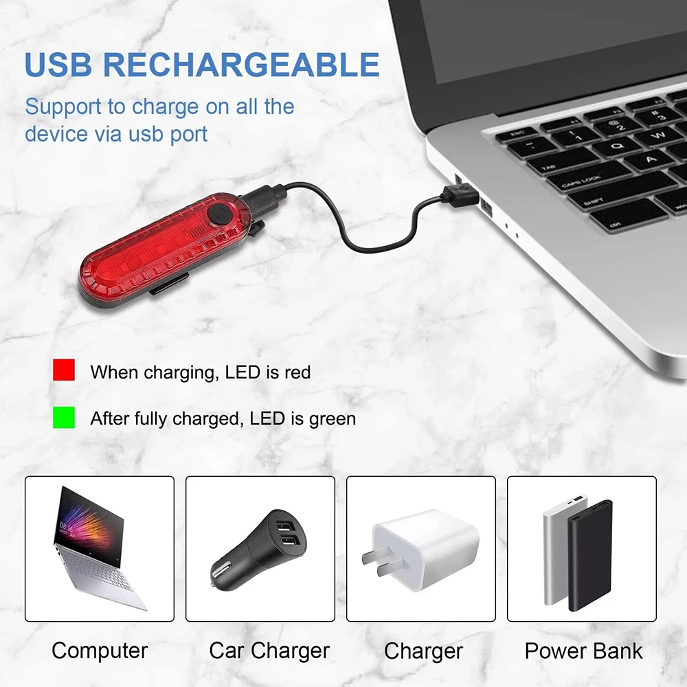ไฟท้ายจักรยานด้านหลัง USB ชาร์ - Bicycle Helmet บทวิจารณ์และราคา