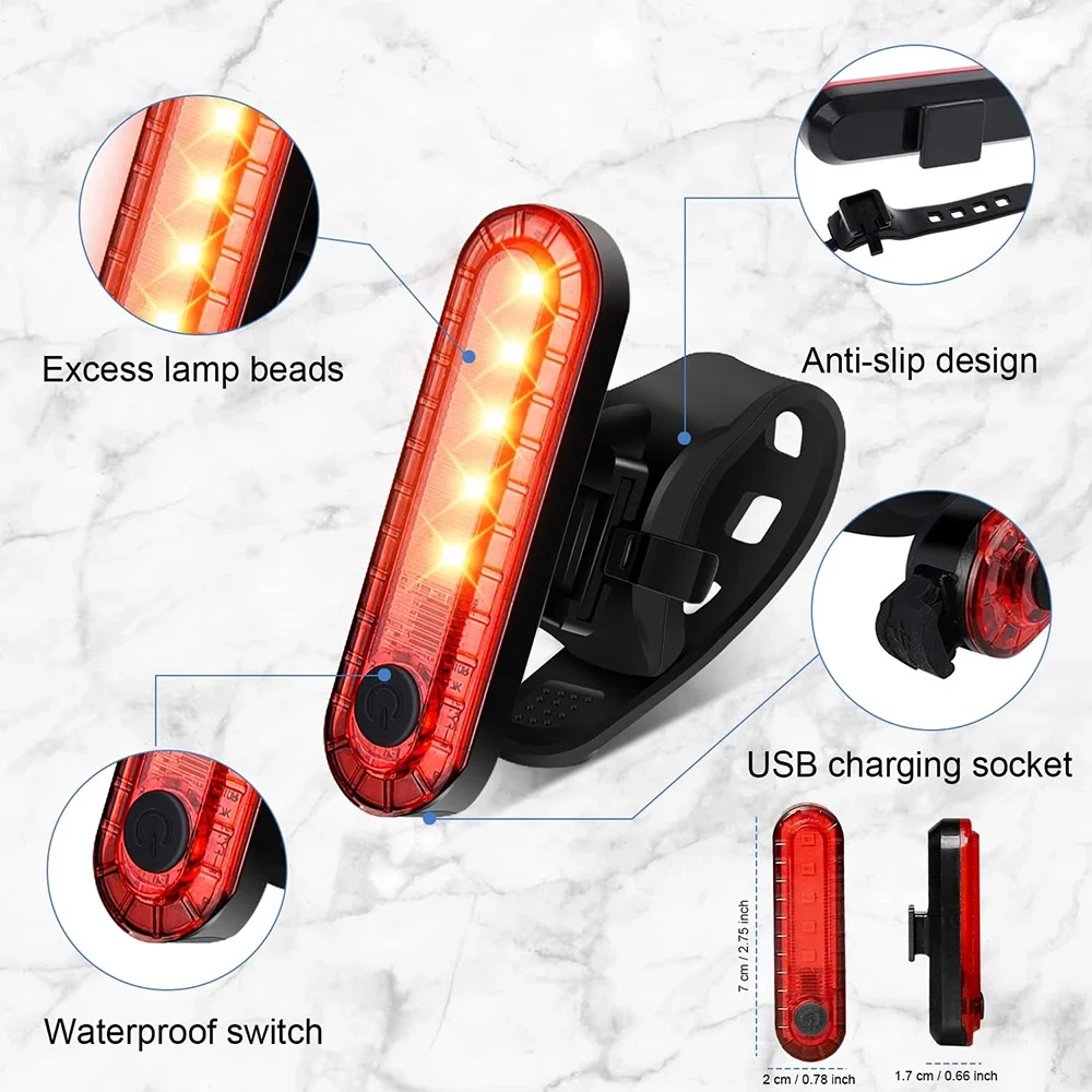 ไฟท้ายจักรยานด้านหลัง USB ชาร์ - Bicycle Helmet บทวิจารณ์และราคา